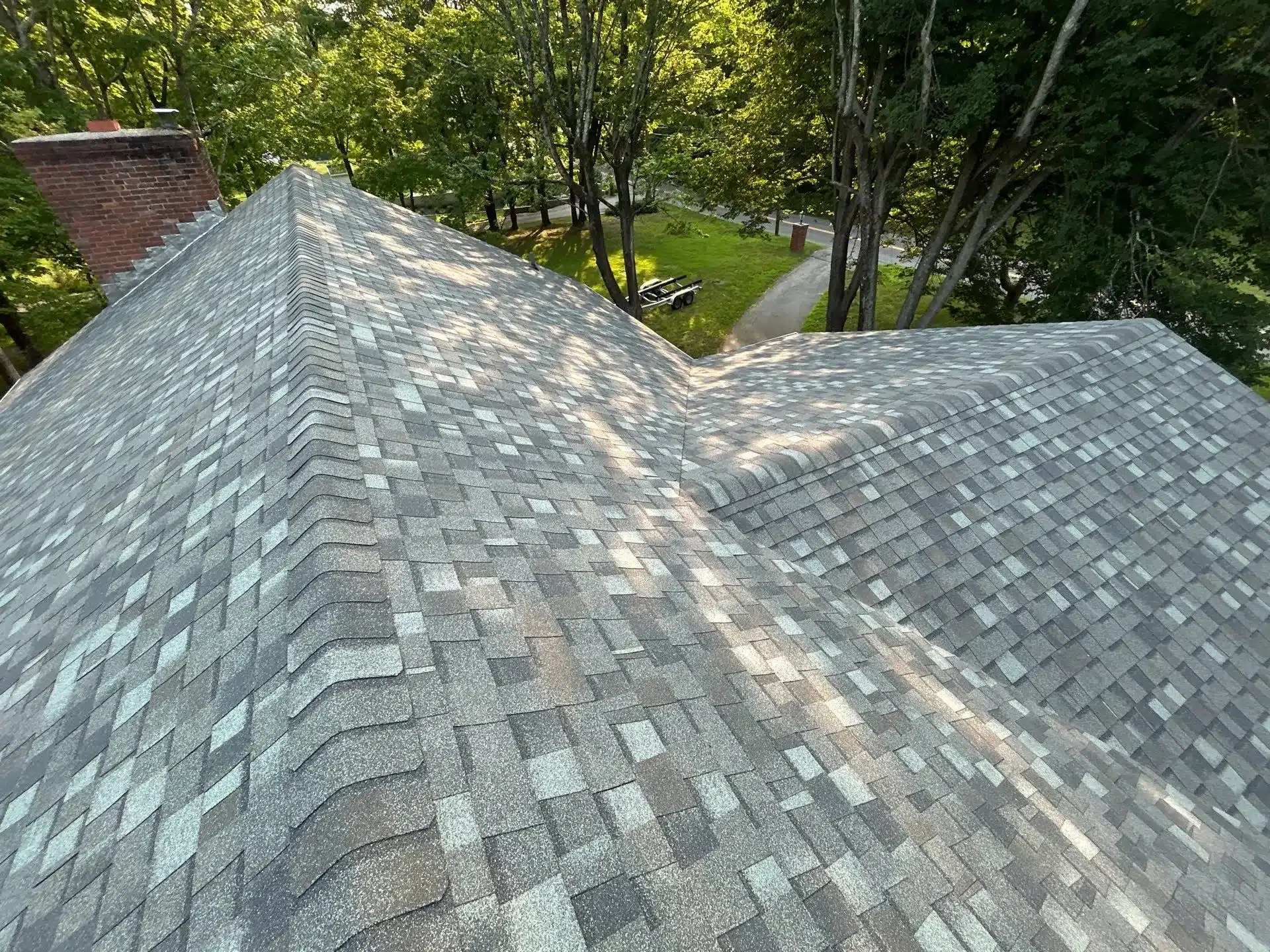 Completed Silver Birch shingle roof on a Waterford home