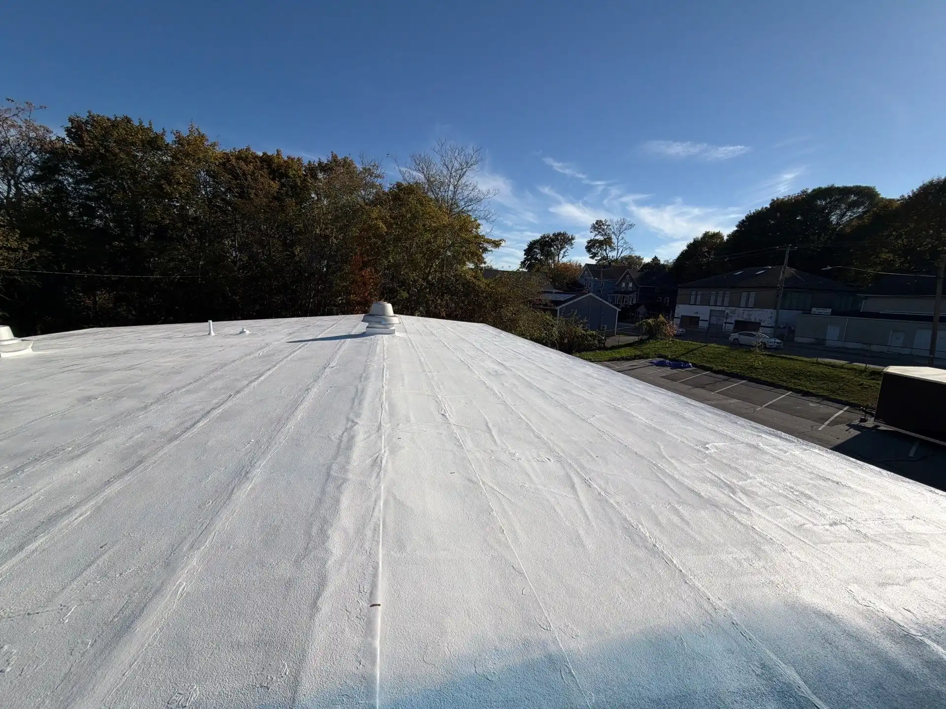 Professional roof coating applied by BP Builders in Connecticut