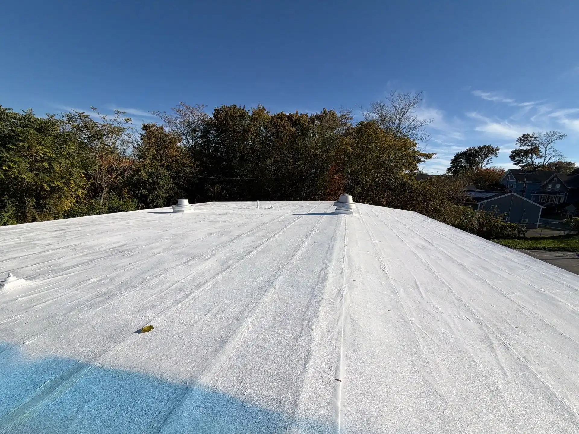 Completed commercial roof coating in New London Connecticut